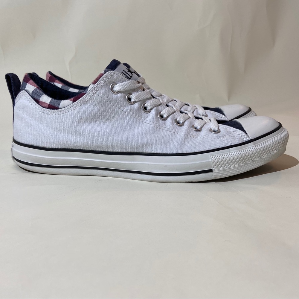 Converse All Star Men’s Low Top White Canvas/Plaid
